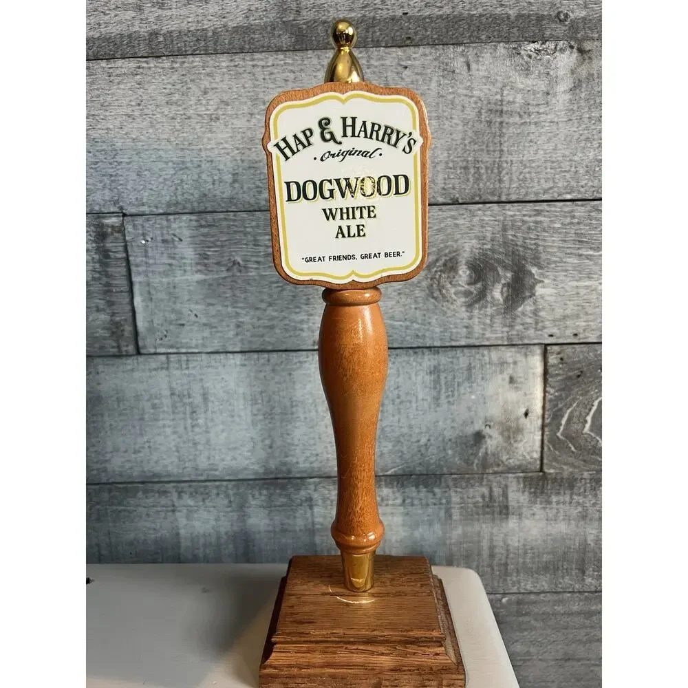 Hap &‎ Harry’s Dogwood White Ale Beer Tap Handle - Vintage Wooden Draft Pull